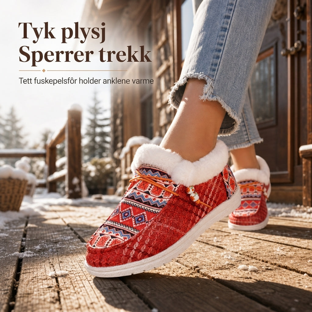 Varme plysj-bomullssko for kvinner-2