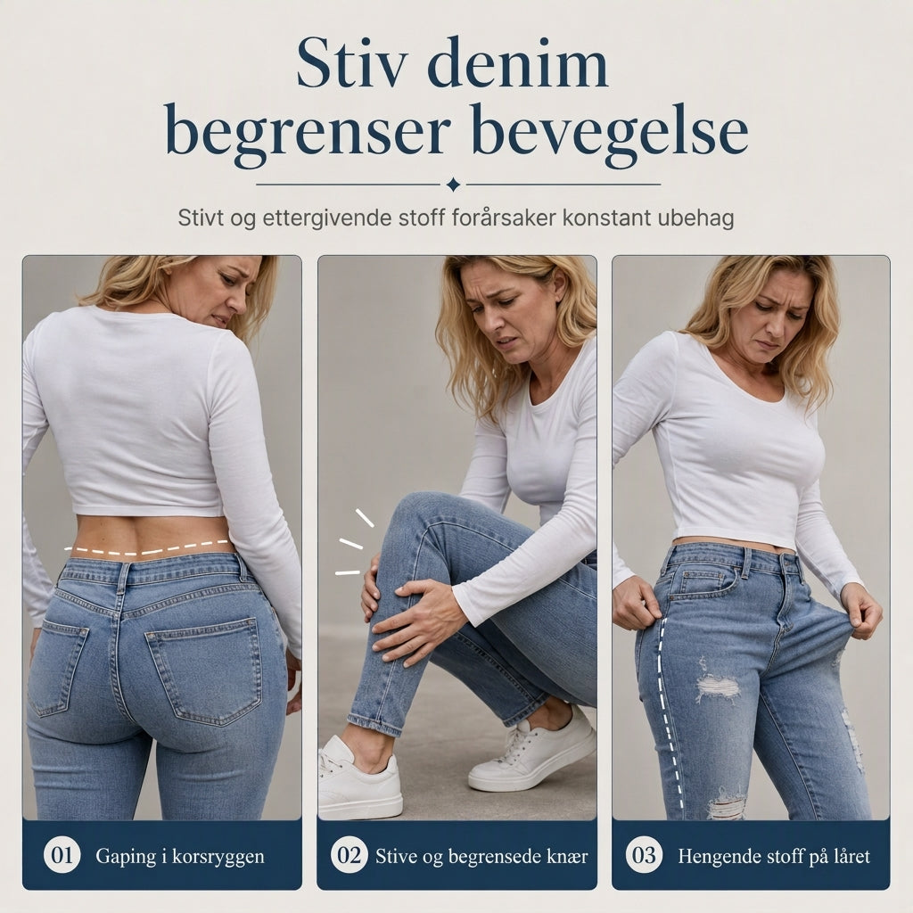 Dame høyvist, revne skinny-jeans, slitt og strekkbar denim-bukser-1