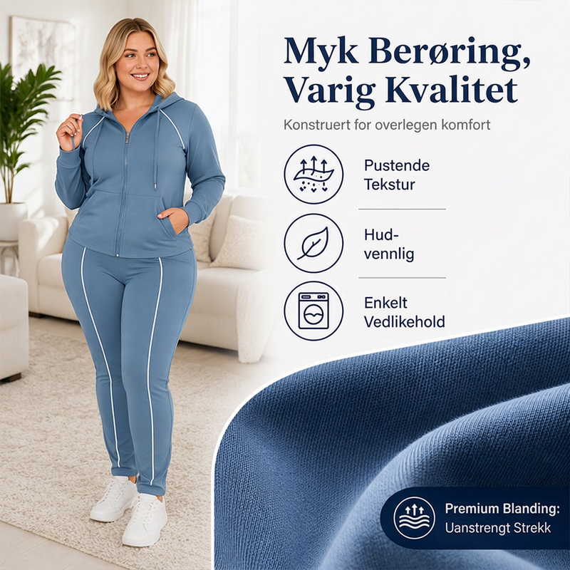 Treningssett med glidelåsgenser og bukser for kvinner-4