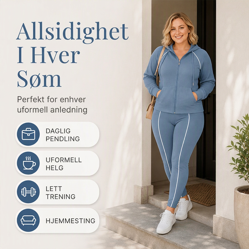Treningssett med glidelåsgenser og bukser for kvinner-5