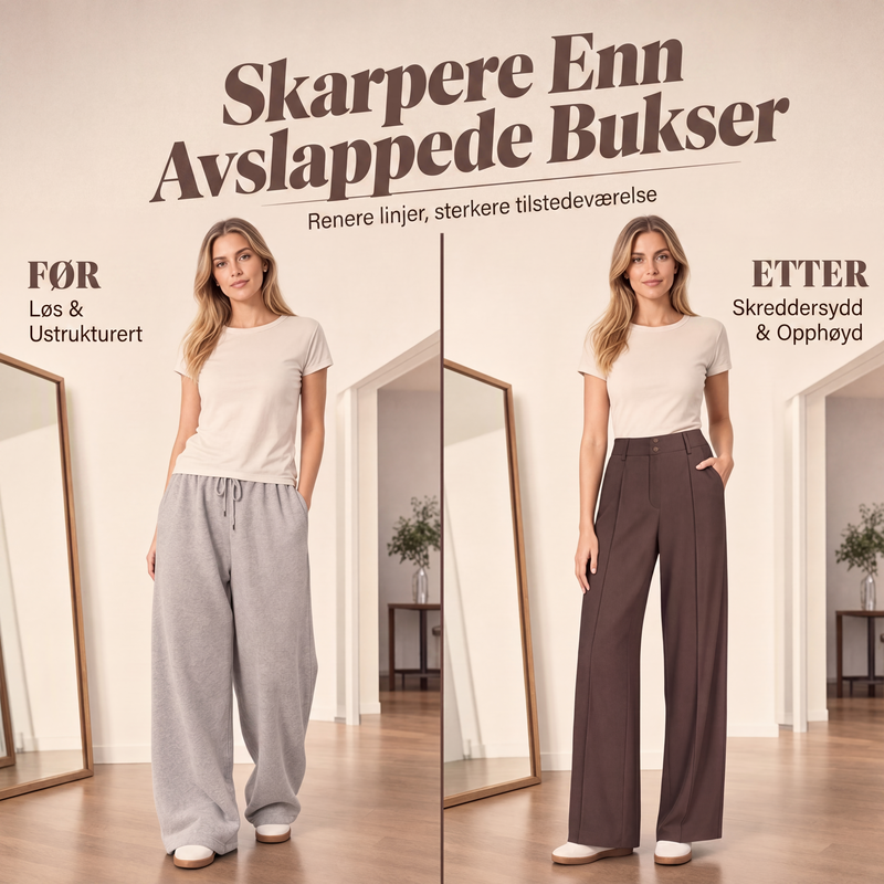 Bredbukser med høy midje for kvinner-1