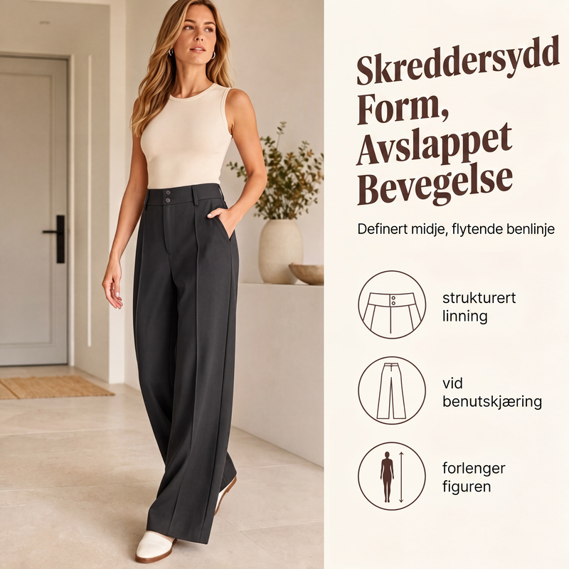 Bredbukser med høy midje for kvinner-5