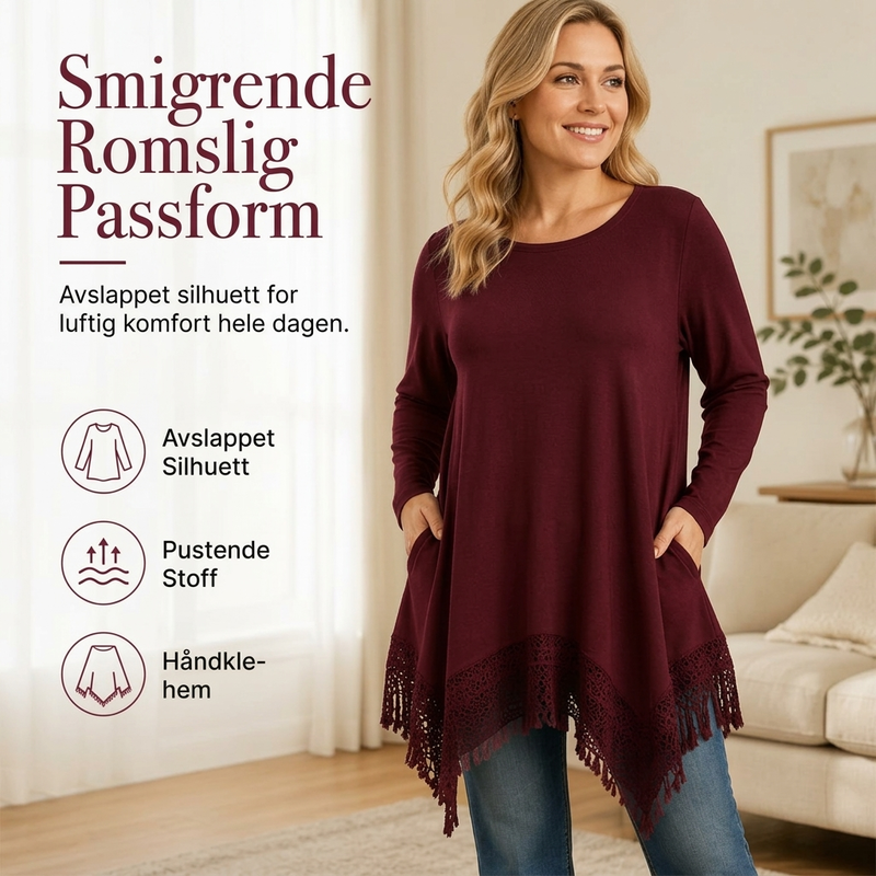 Bohemsk blonde-tunikktopp for kvinner-2