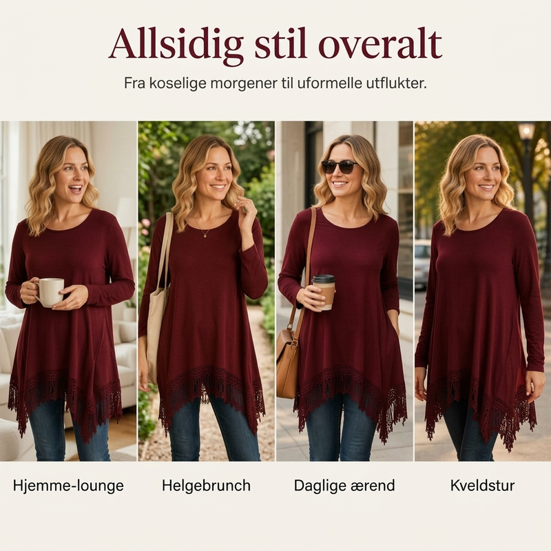 Bohemsk blonde-tunikktopp for kvinner-4