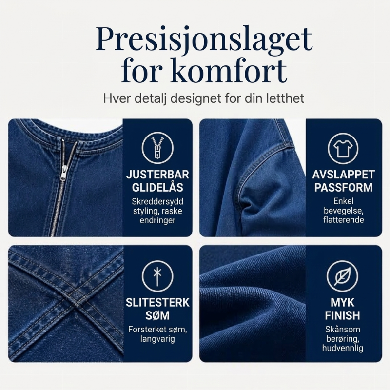 Dame langermet dongerigenser med halvt glidelås-1