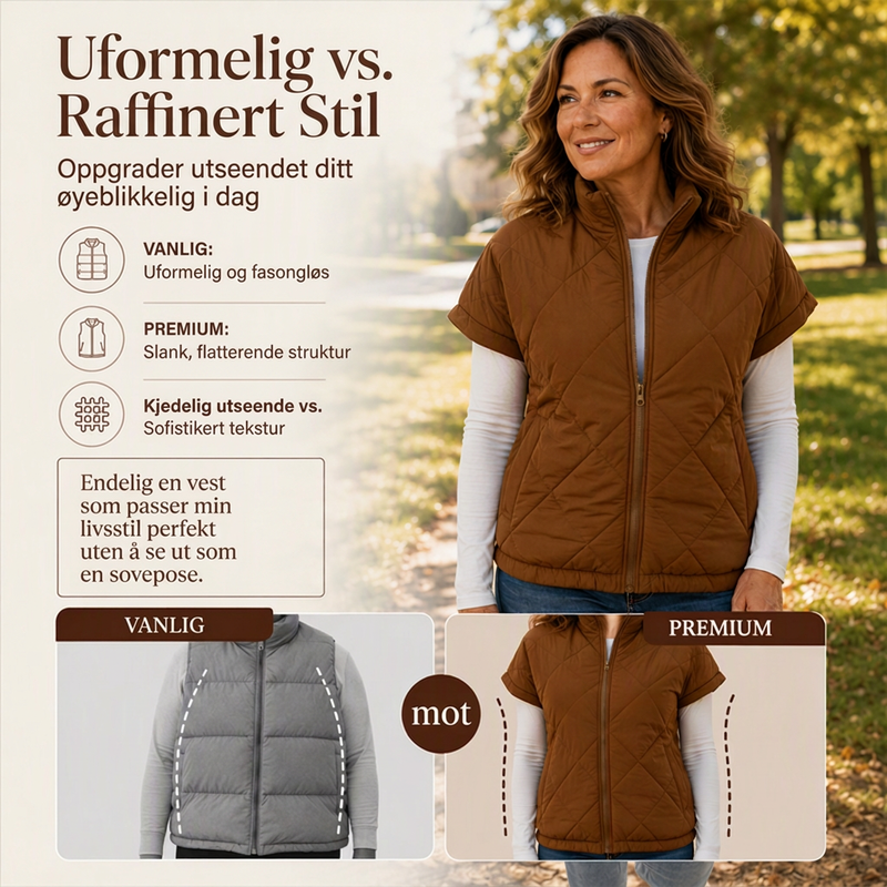 Varm vattert vest for kvinner-2