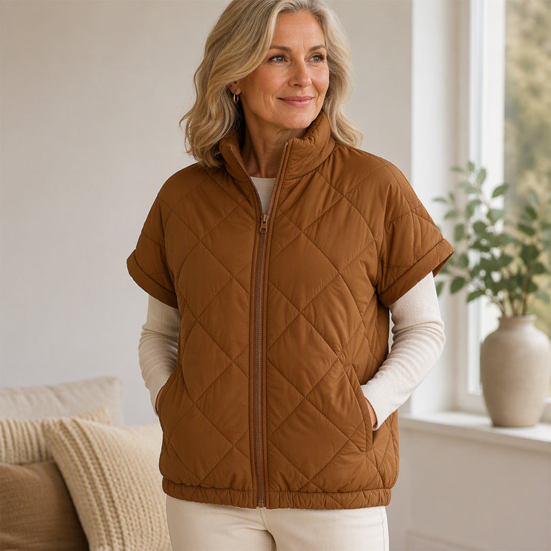 Varm vattert vest for kvinner-6