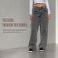 Retro høytaljede vide jeans for kvinner-3