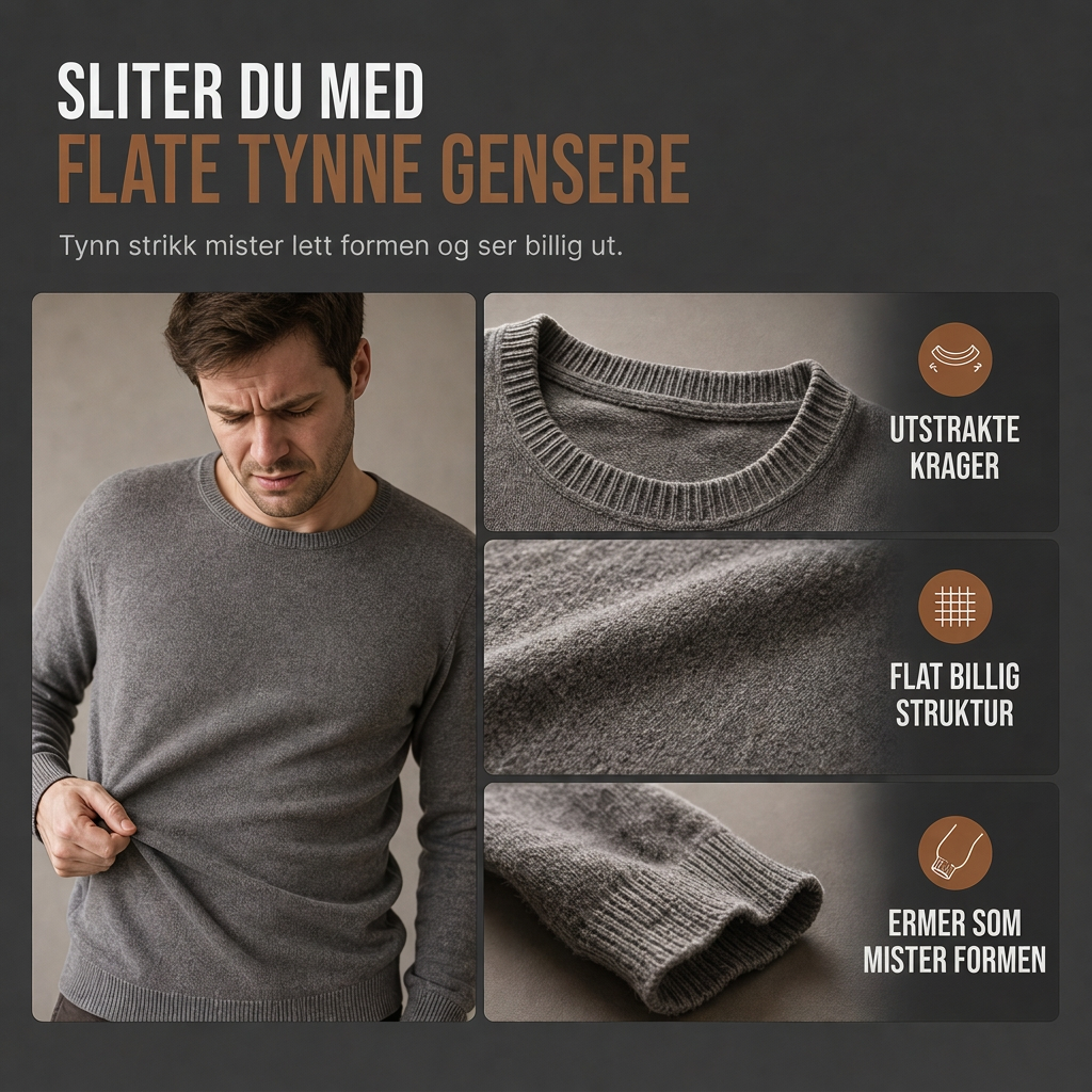 Genser med krage for menn, uformell ensfarget pullover-1
