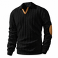 Genser med krage for menn, uformell ensfarget pullover-9