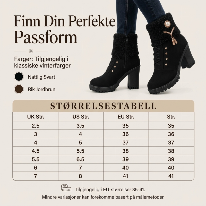 Tykk, varm støvler med blokk hæl for kvinner-2