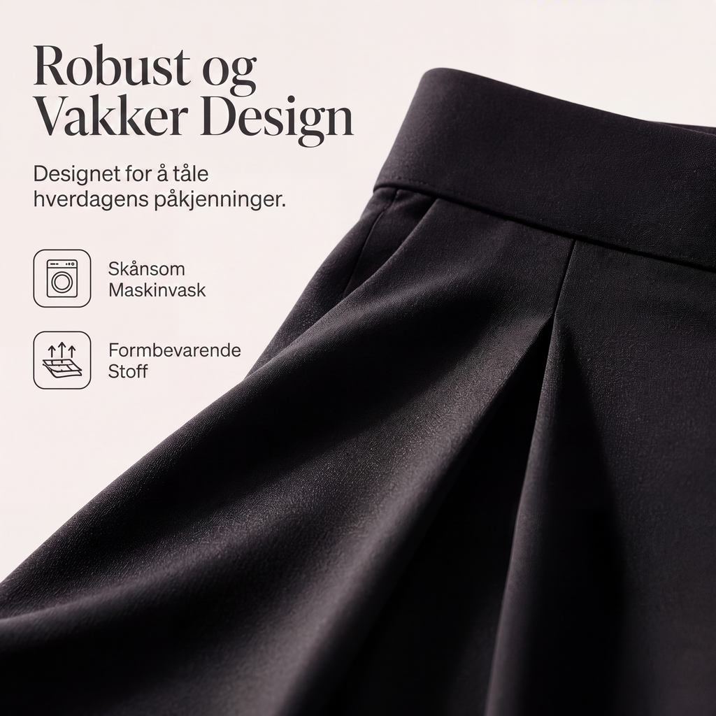 Damebukser med høy midje, vide ben og flytende passform-6