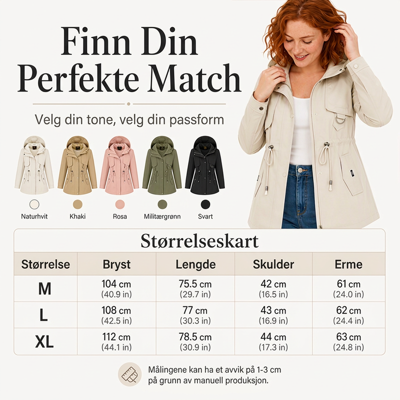Uformell varm mellomlang jakke med hette for kvinner-2
