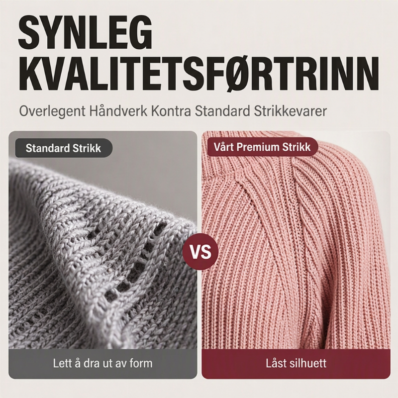 Dame koselig strikket kjole med rullekrage-2