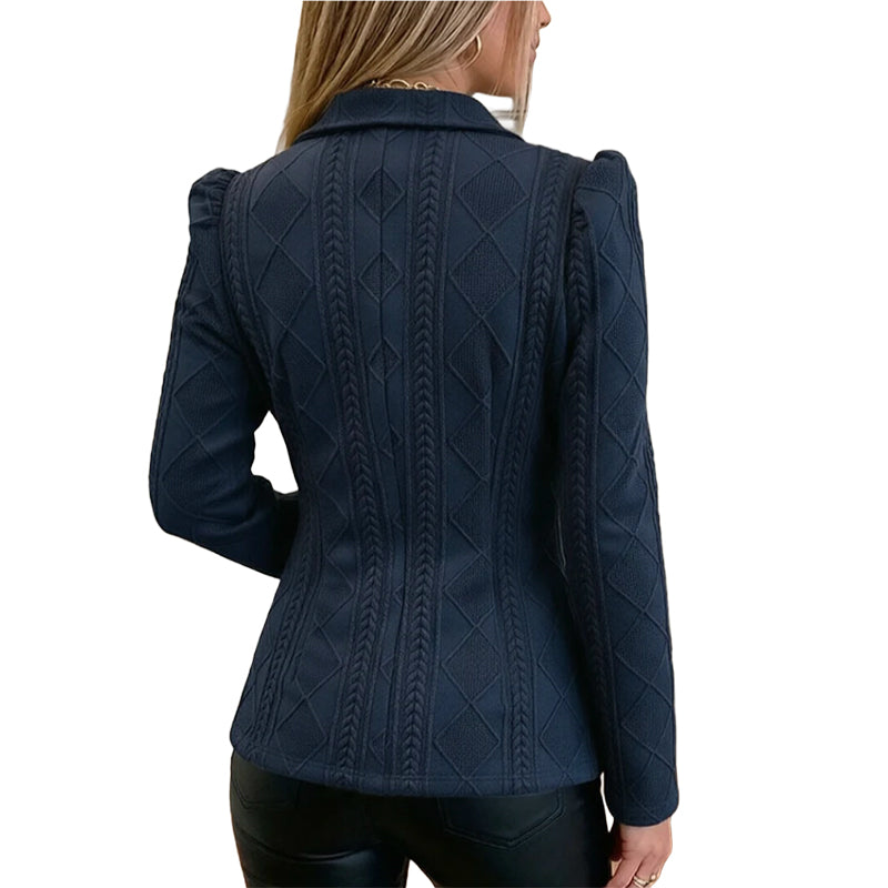 Figursydd blazer for dame med metallknapper-5