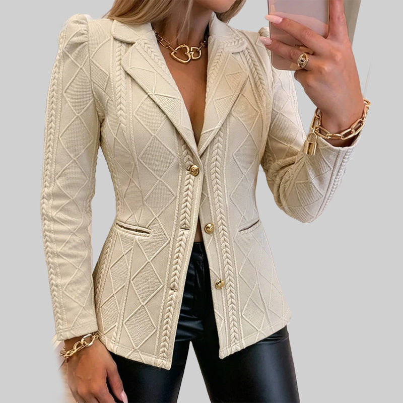 Figursydd blazer for dame med metallknapper-9