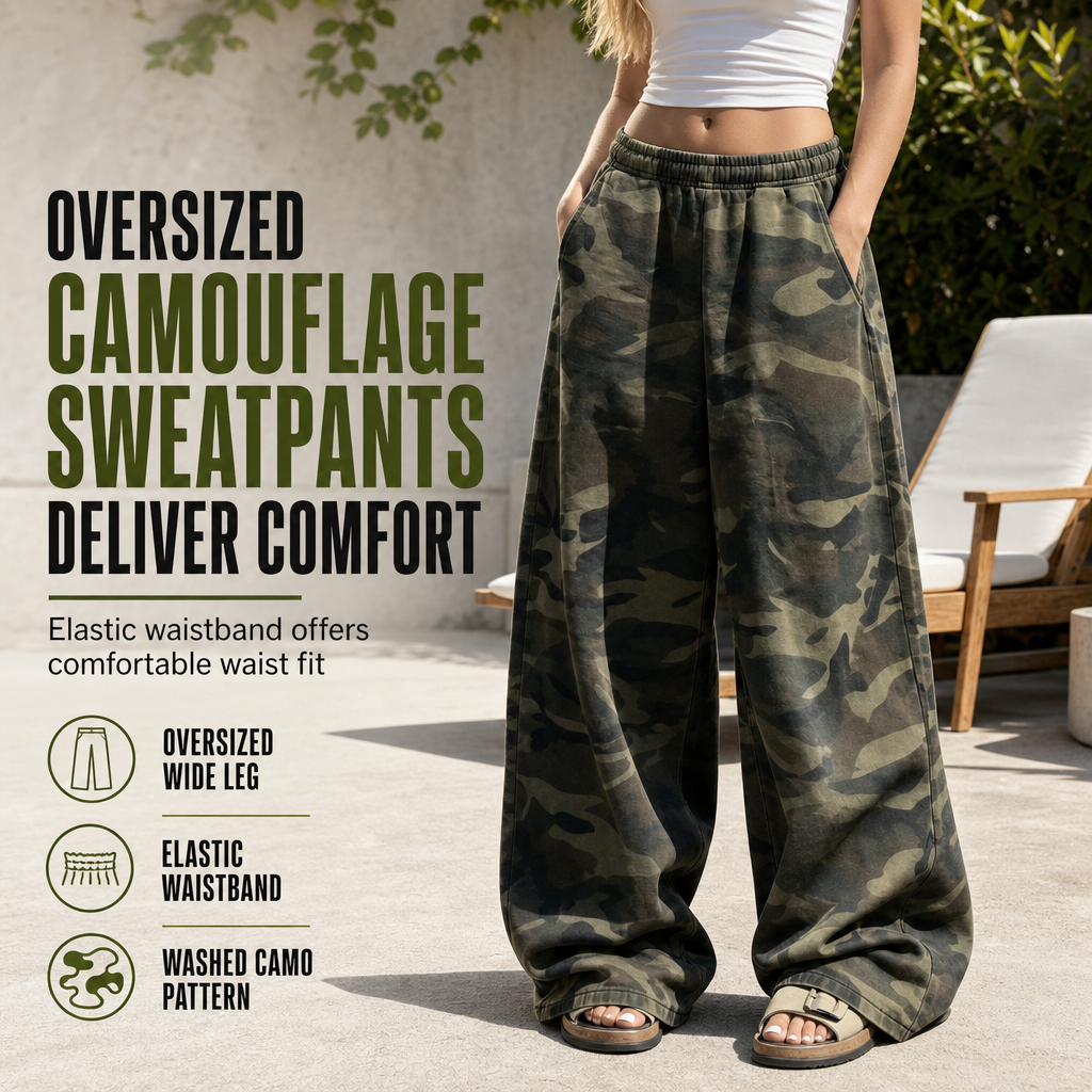 Dame Vintage Vasket Bredbens-Sweatpants