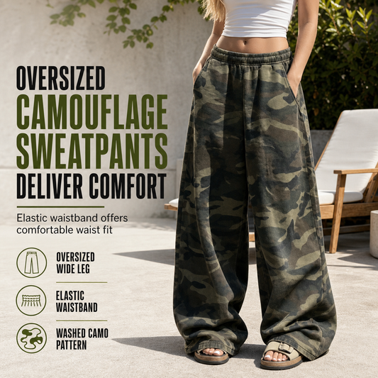 Dame Vintage Vasket Bredbens-Sweatpants