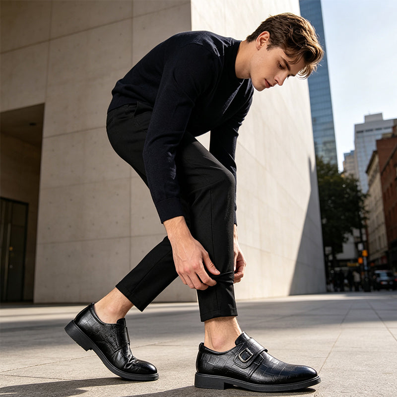 👞 Rask stroppepassform, polert hverdagsstil | Herresko allsidige dresssko-5
