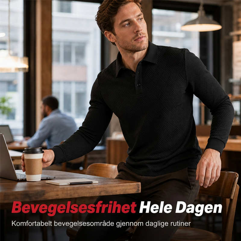 Teksturert langermet lett genser for menn-2