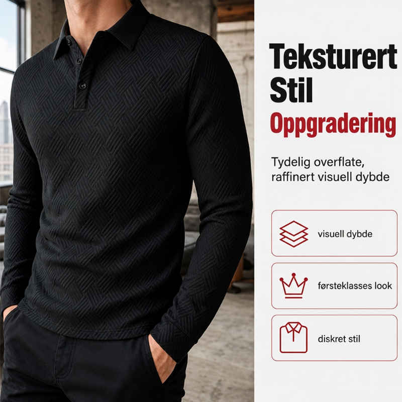 Teksturert langermet lett genser for menn-4