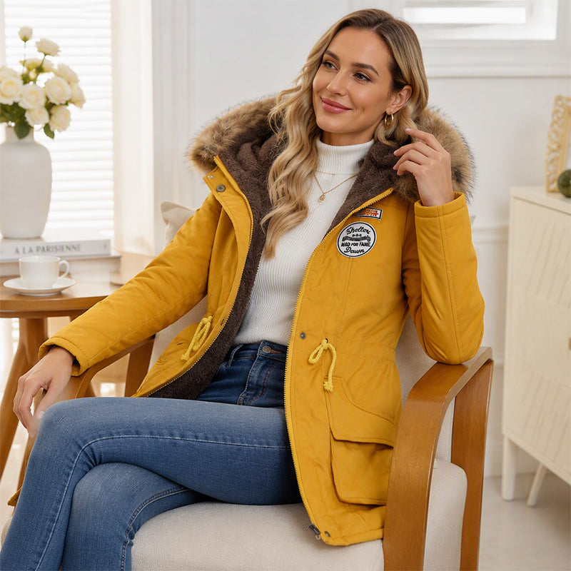 🧥 Koselig beskyttelse, god bevegelsesfrihet | Parka med hette og varmt fôr for damer-10