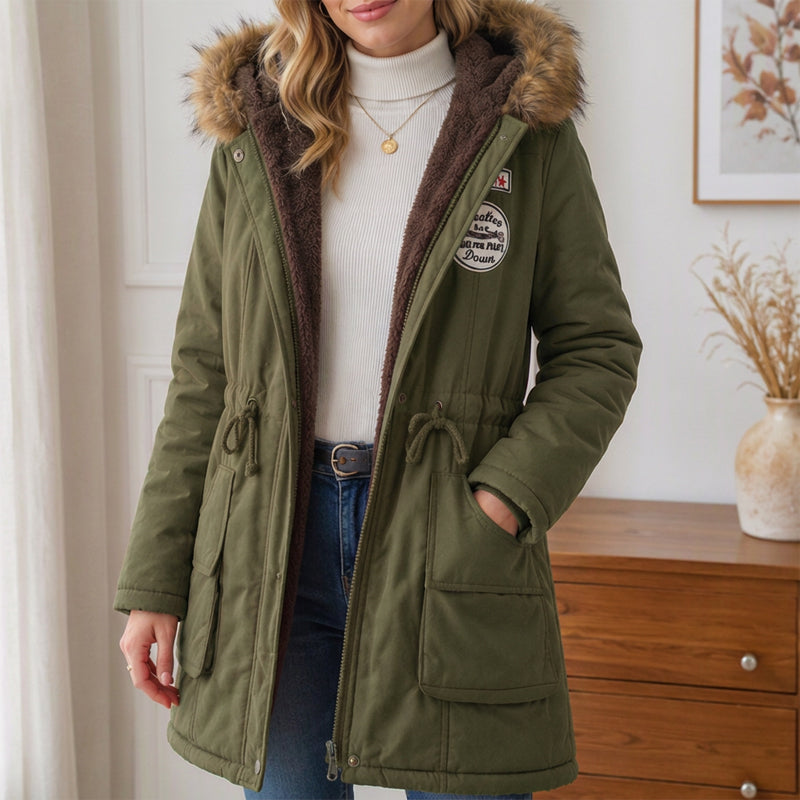 🧥 Koselig beskyttelse, god bevegelsesfrihet | Parka med hette og varmt fôr for damer-11
