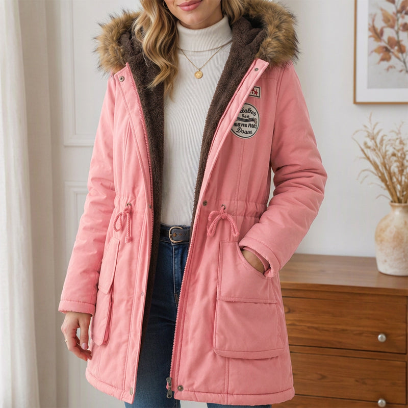 🧥 Koselig beskyttelse, god bevegelsesfrihet | Parka med hette og varmt fôr for damer-15
