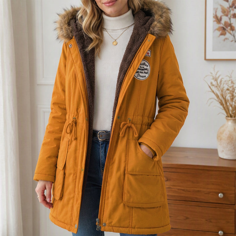 🧥 Koselig beskyttelse, god bevegelsesfrihet | Parka med hette og varmt fôr for damer-16