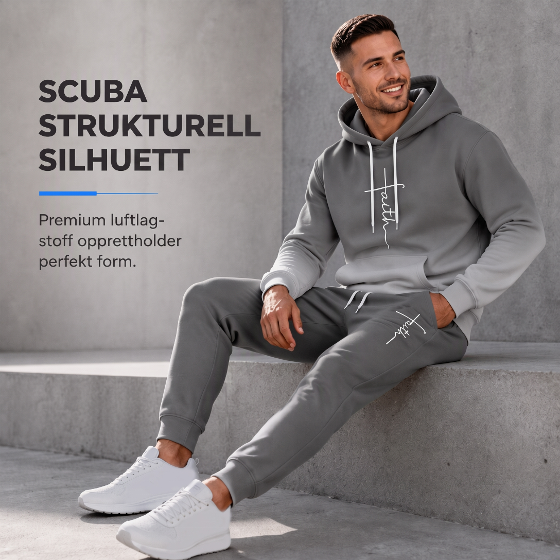Herre 3D digitaltrykt treningsdress med langermet hettegenser og bukser, løs passform, for vår og høst-3
