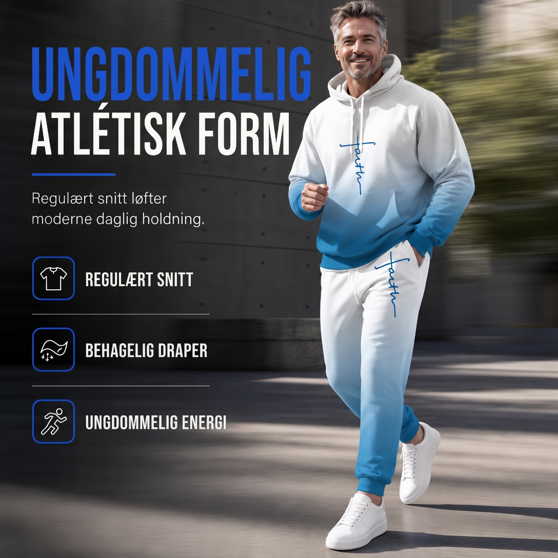 Herre 3D digitaltrykt treningsdress med langermet hettegenser og bukser, løs passform, for vår og høst-4