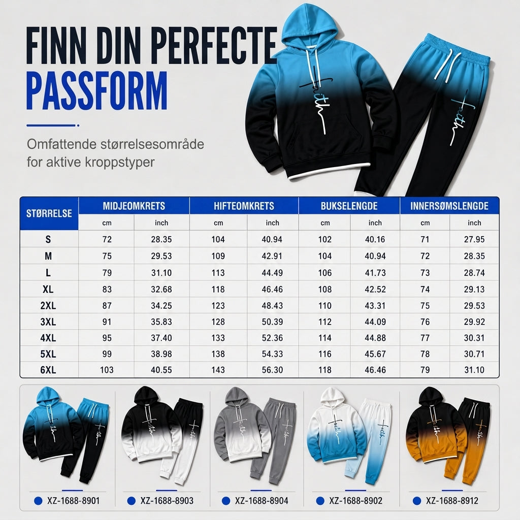 Herre 3D digitaltrykt treningsdress med langermet hettegenser og bukser, løs passform, for vår og høst-7