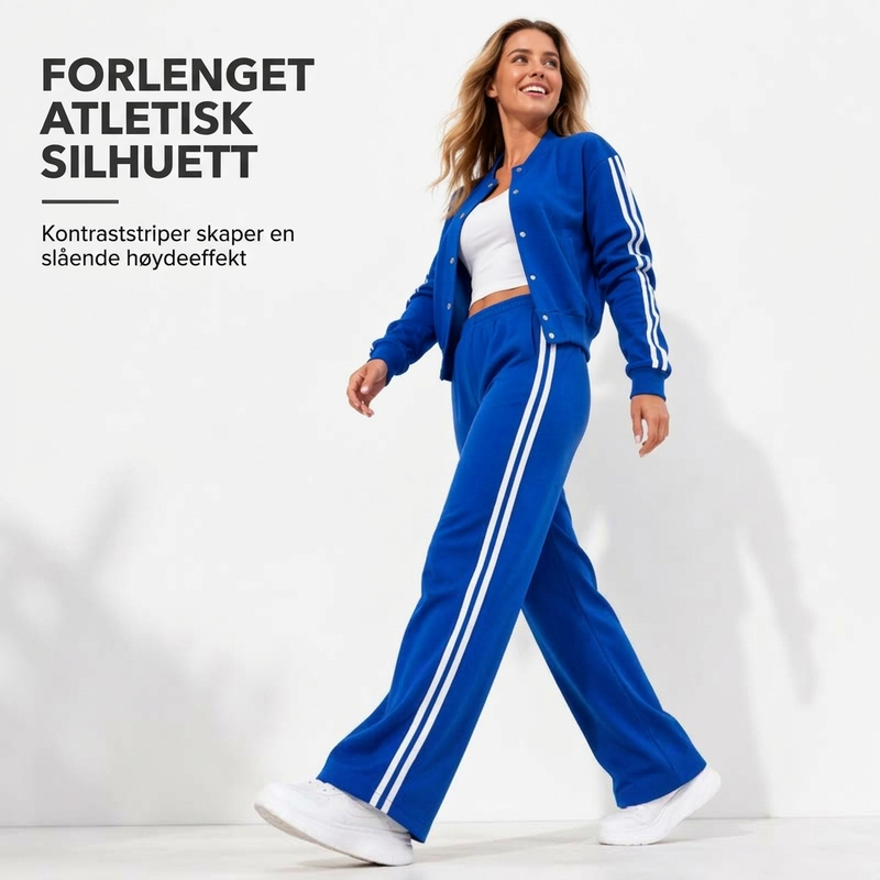 Stripet sporty fritidsklessett for kvinner-1