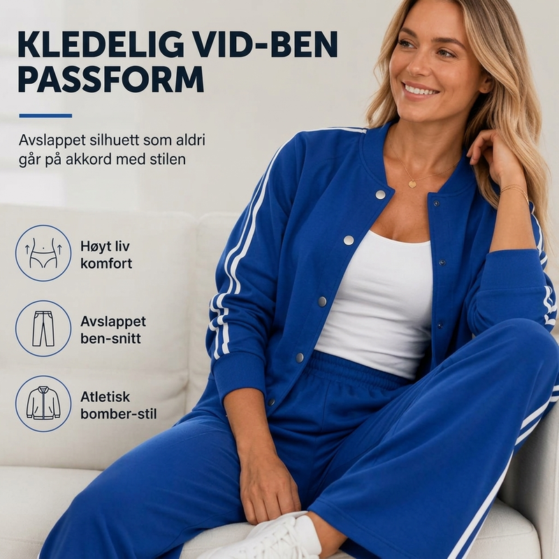 Stripet sporty fritidsklessett for kvinner-3