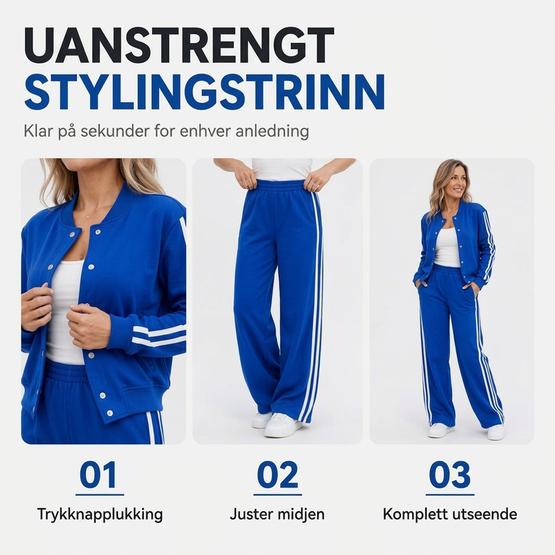 Stripet sporty fritidsklessett for kvinner-5