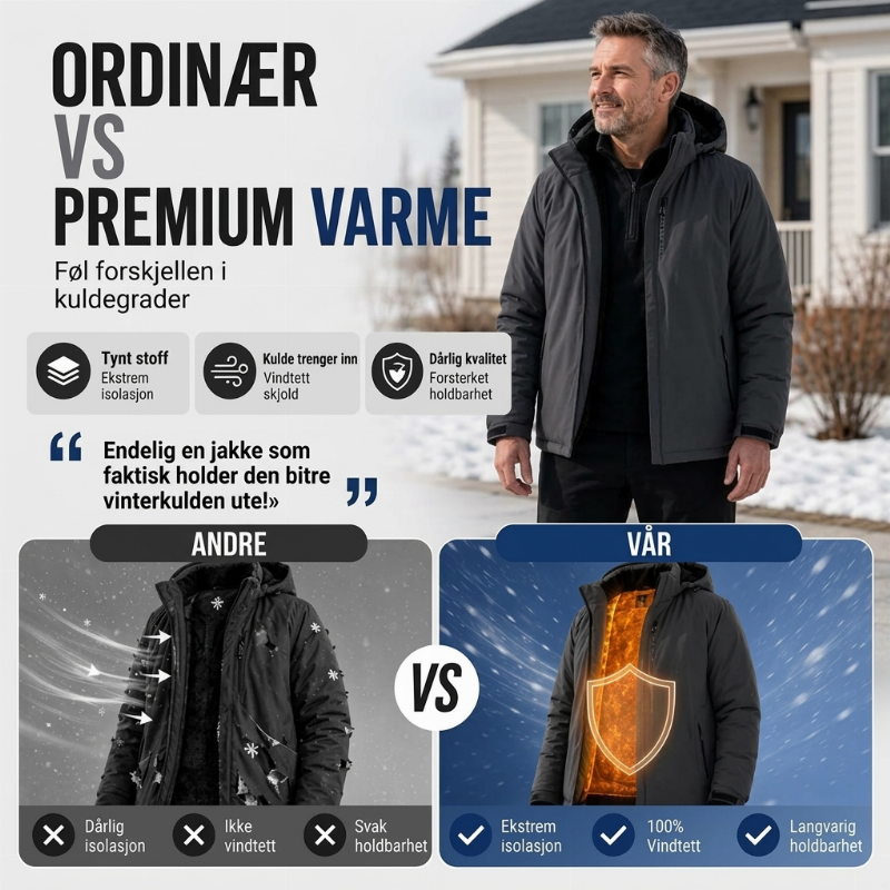 Vanntett herrejakke med hette og plysjfor-2