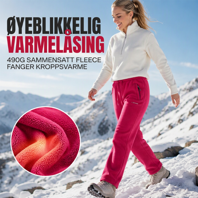 Unisex tykke varme fleecebukser-3