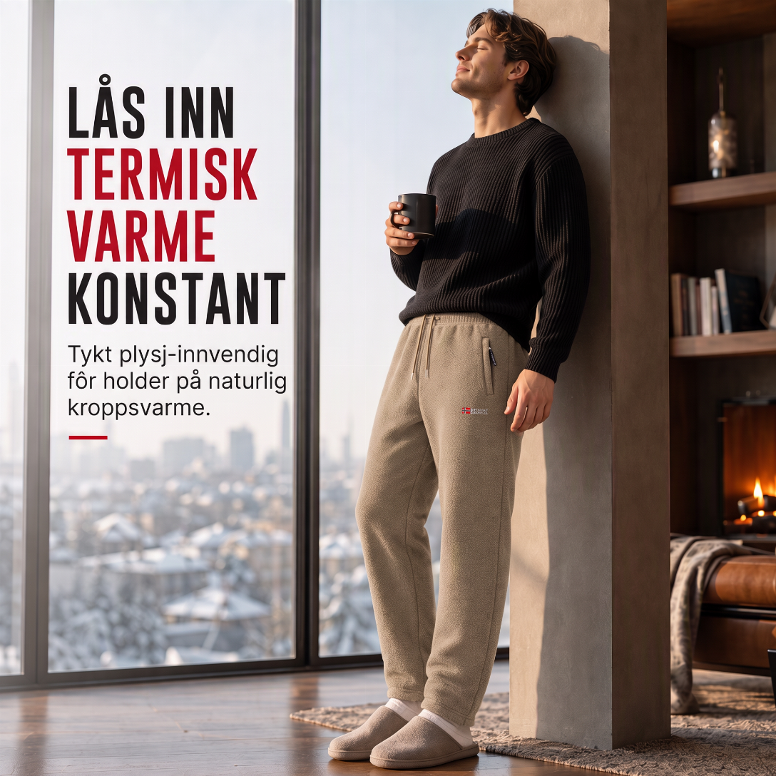 Unisex tykke varme fleecebukser-5