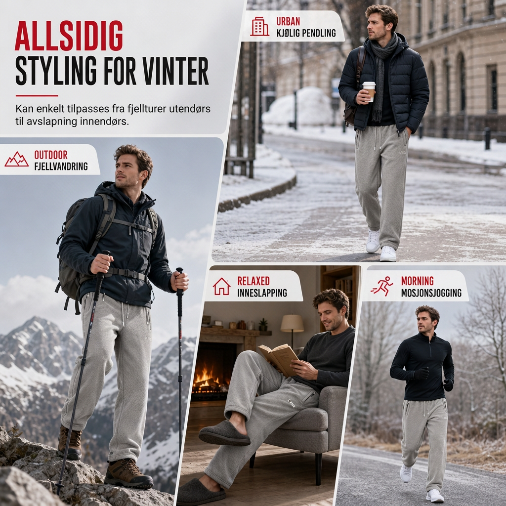 Unisex tykke varme fleecebukser-12