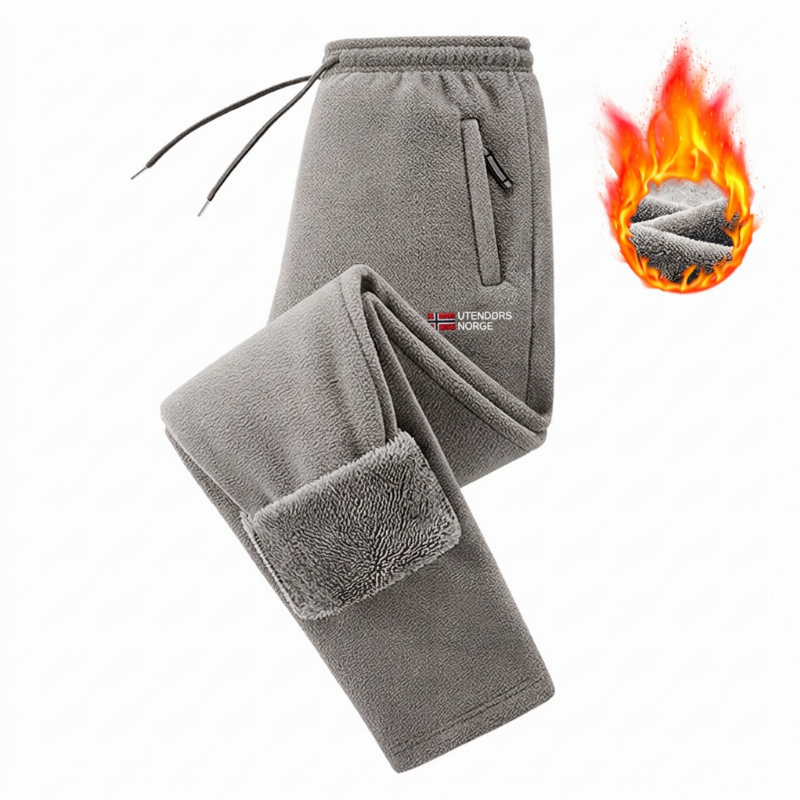 Unisex tykke varme fleecebukser-17