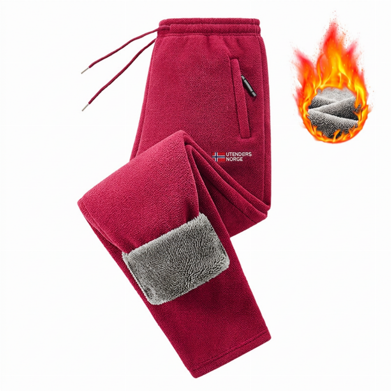 Unisex tykke varme fleecebukser-19