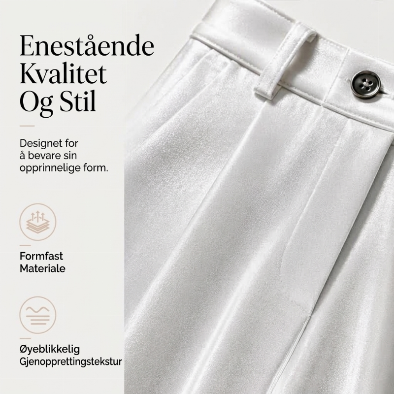 Damebukser med høy midje, avslappet, drapert og vide ben-6