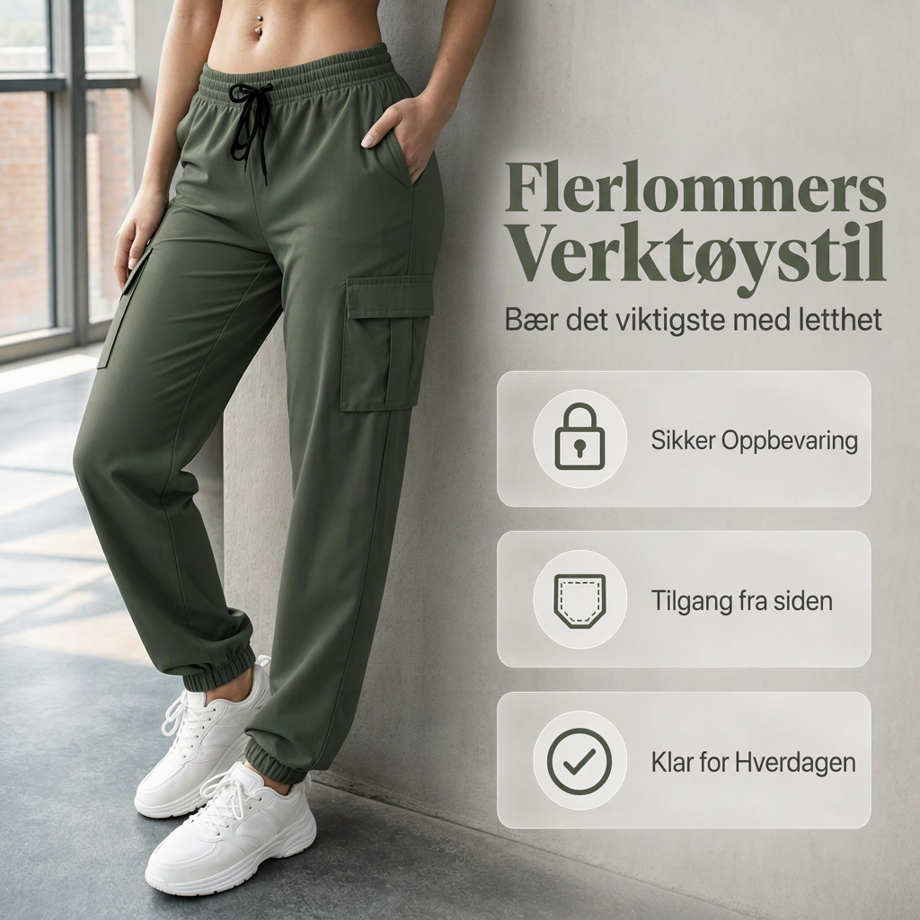Avslappede cargojoggebukser for kvinner-1