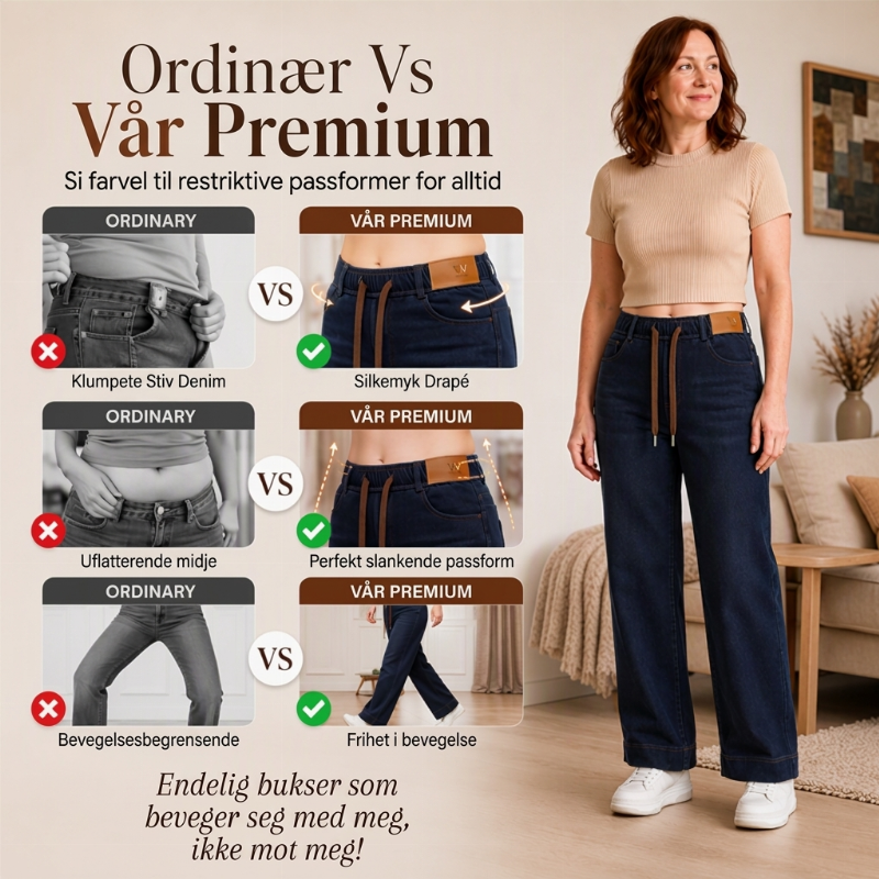Uformelle vider-legde jeans med snøring for kvinner-3