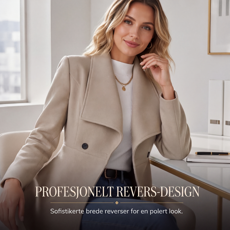 Elegant, tilpasset frakk med slag for kvinner-1
