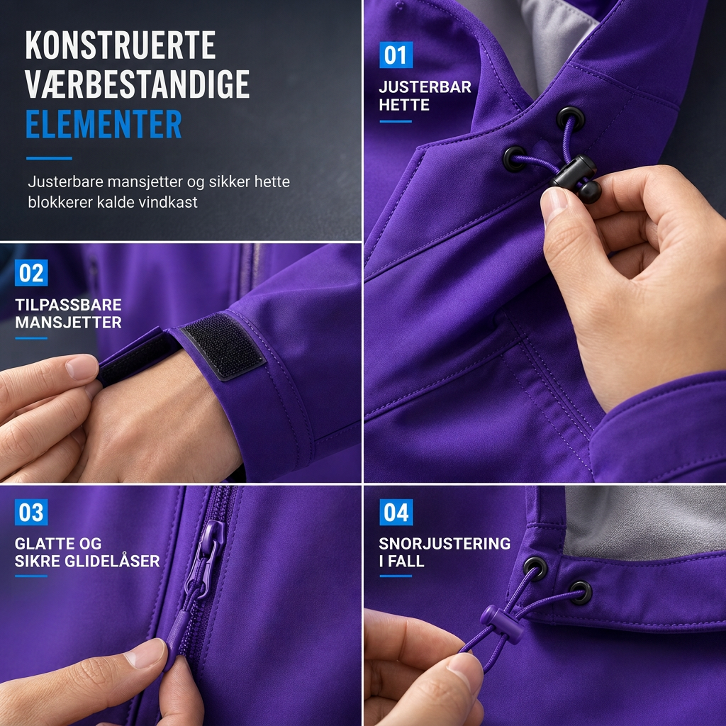 Unisex softshelljakke med hette – vannavstøtende & pustende-4