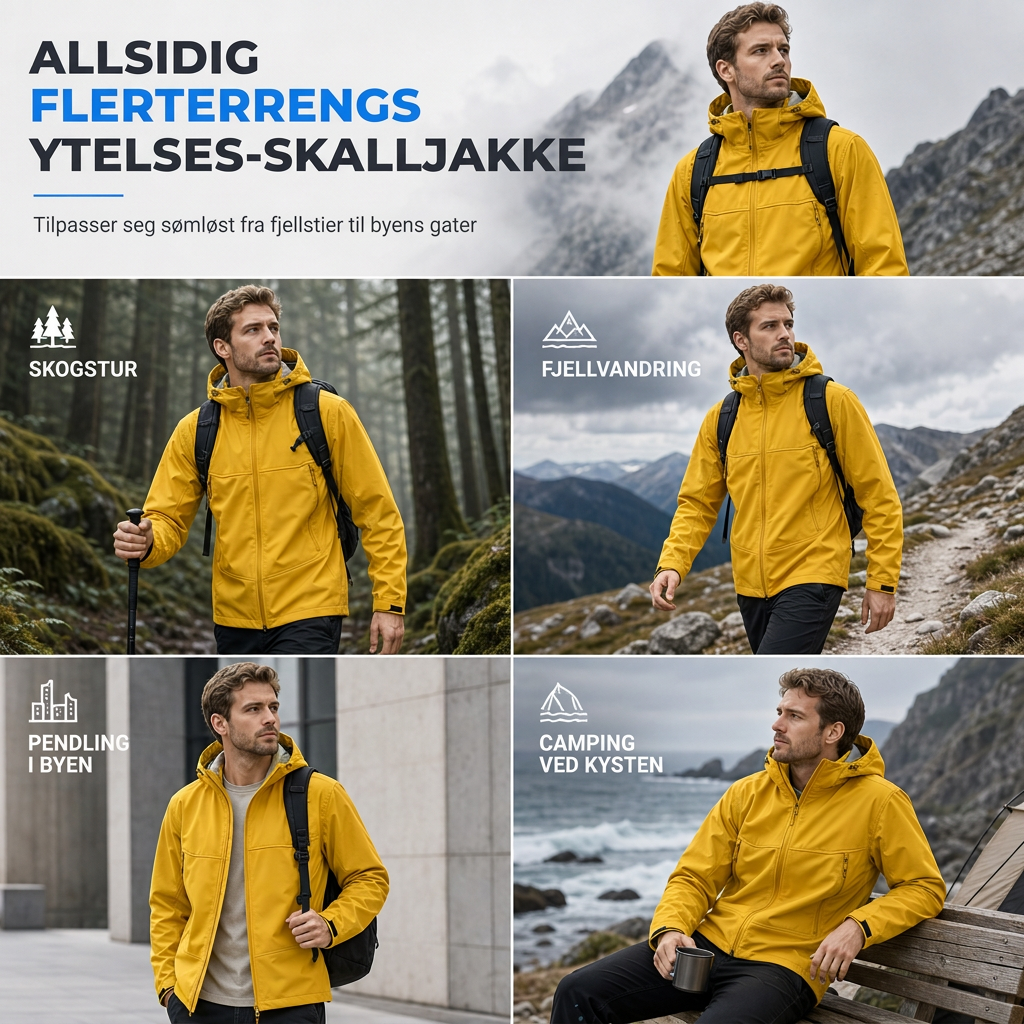 Unisex softshelljakke med hette – vannavstøtende & pustende-6