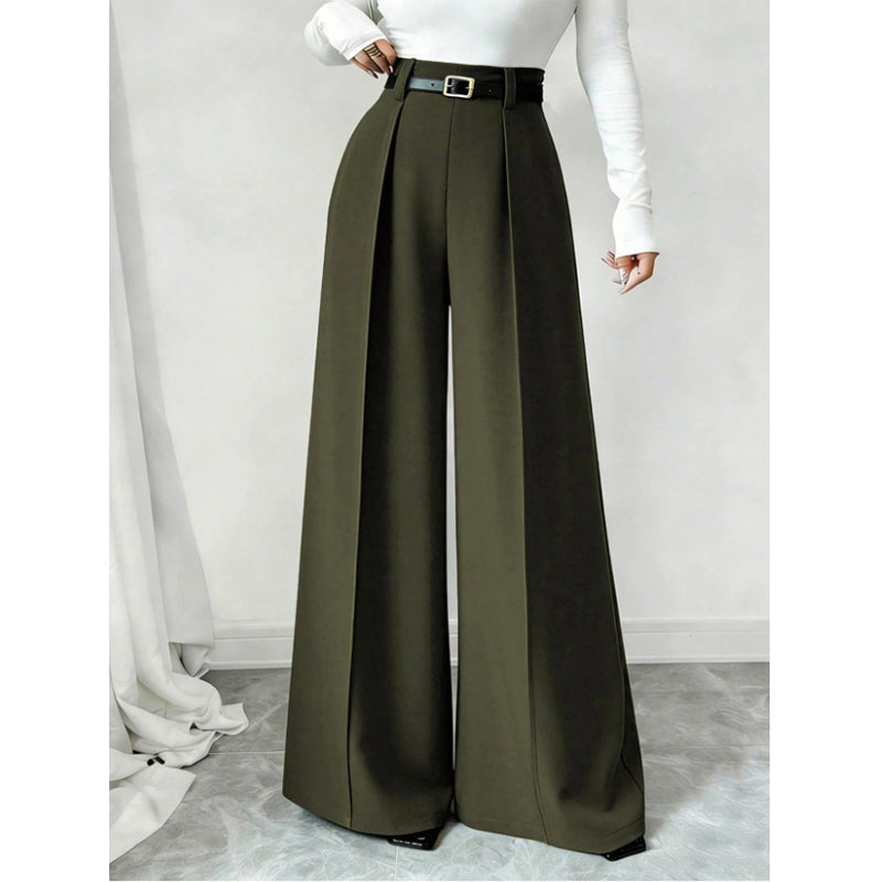 Dame Elegant Drapert Vide Benklær-9