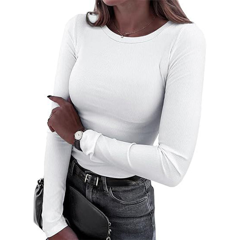 🔥 50% RABATT | Figursydd ribbestrikket topp med rund hals – myk & elastisk-10