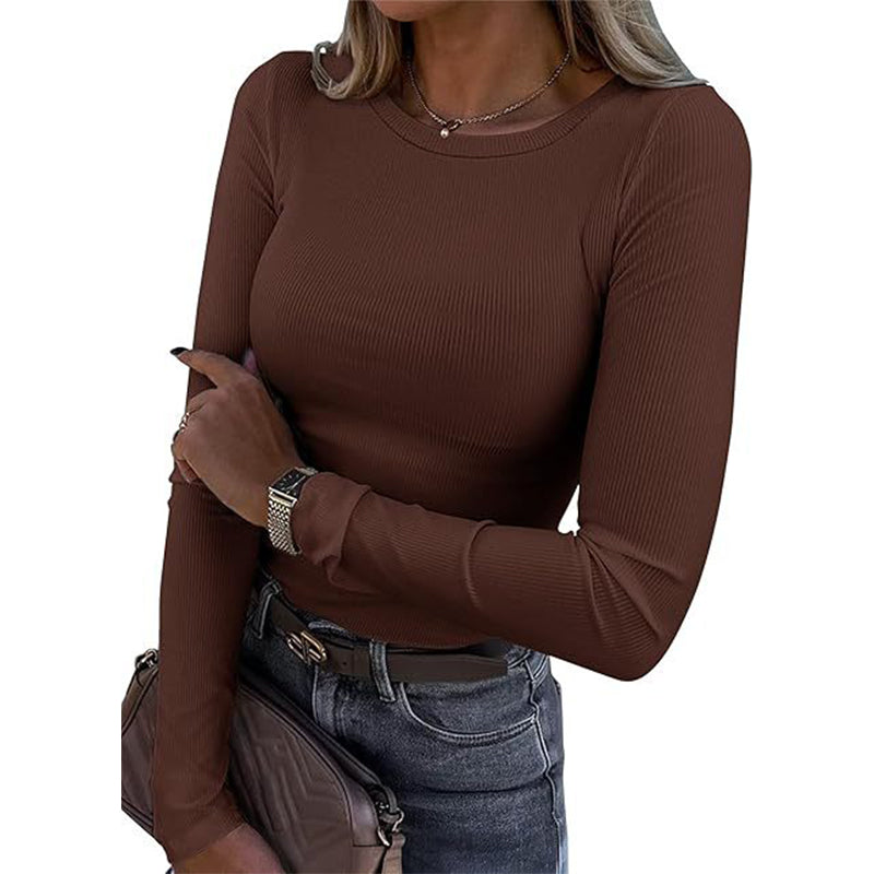 🔥 50% RABATT | Figursydd ribbestrikket topp med rund hals – myk & elastisk-12